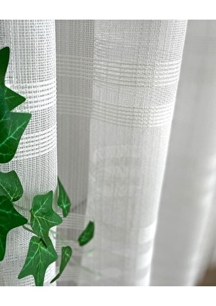 Tül Perde Keten Lüks Simli Pırıltılı Şeritli Çizgili Sakallı Gramajlı Sık Pile