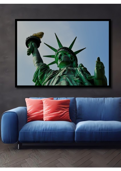 Çerçeve Görünümlü Özgürlük Heykeli Modern Sanat Dekoratif Ahşap Ev/işyeri/ofis Kare Tablo