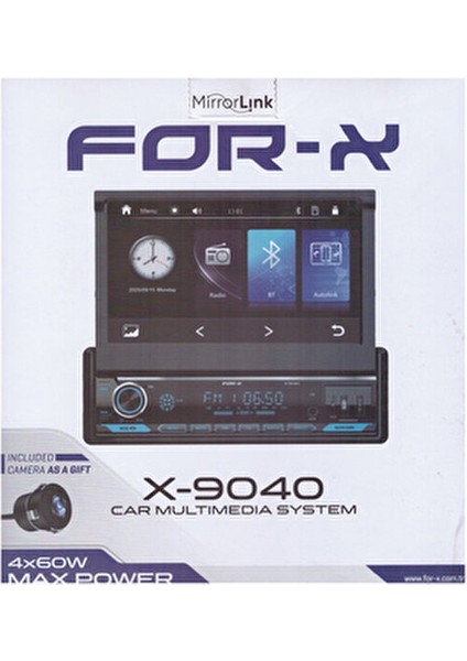 X-9040 7 inç Indash Teyp Bluetooth USB Aux 4x60W Taşınabilir ve Şık Tasarım modelleri