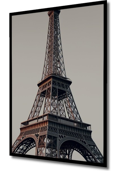 Çerçeve Görünümlü Eyfel Kulesi Minimalist Yağlı Boya Görünümlü Dekoratif Ahşap Ofis Kare Tablo fiyatları