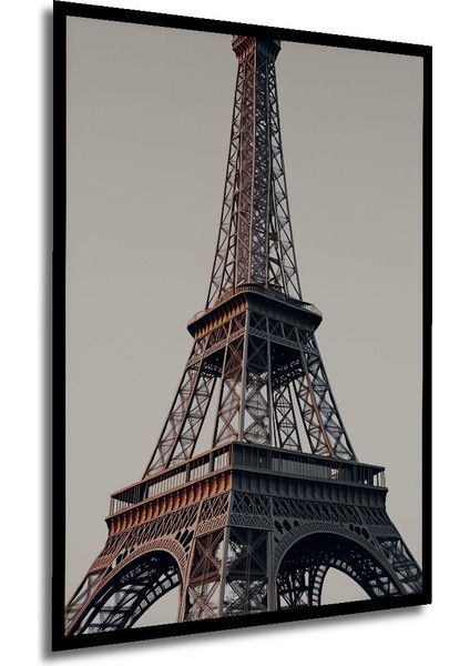 Çerçeve Görünümlü Eyfel Kulesi Minimalist Yağlı Boya Görünümlü Dekoratif Ahşap Ofis Kare Tablo modelleri