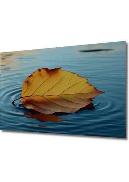 Su Üzerinde Dans Eden Yaprak Yağlı Boya Görünümlü Dekoratif Ahşap Ev/işyeri/ofis Kare Tablo fiyatları