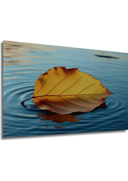 Su Üzerinde Dans Eden Yaprak Yağlı Boya Görünümlü Dekoratif Ahşap Ev/işyeri/ofis Kare Tablo modelleri
