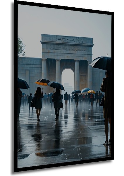 Çerçeve Görünümlü Yağmurlu Gün Anıtı Modern Sanat Dekoratif Ahşap Ev/işyeri/ofis Kare Tablo modelleri