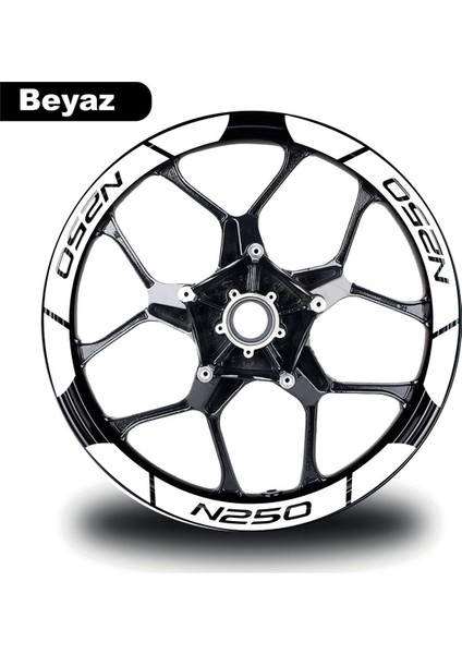 Beyaz Bajaj N250 Geniş Jant Sticker Etiket Modeli