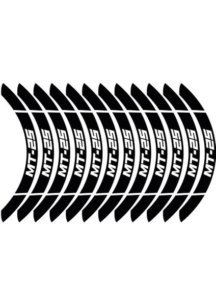 Siyah Yamaha Mt-25 Geniş Jant Sticker Etiket Modeli modelleri