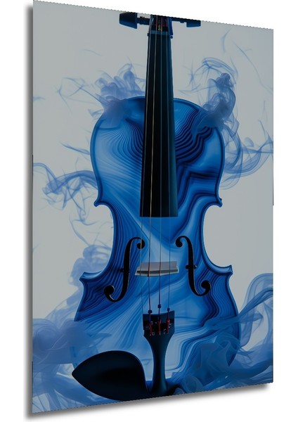 Mavi Rüya Violon Yağlı Boya Görünümlü Dekoratif Ahşap Ev/işyeri/ofis Kare Tablo modelleri