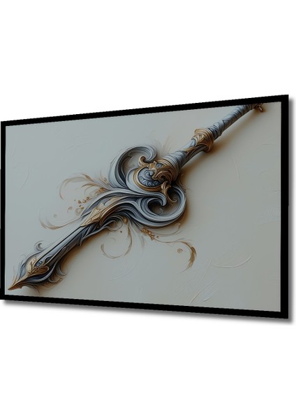 Çerçeve Görünümlü Fantastik Kılıç Yağlı Boya Görünümlü Dekoratif Ahşap Ev/işyeri/ofis Kare Tablo fiyatları