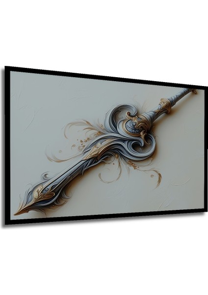 Çerçeve Görünümlü Fantastik Kılıç Yağlı Boya Görünümlü Dekoratif Ahşap Ev/işyeri/ofis Kare Tablo modelleri