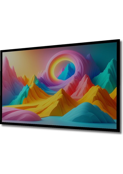 Çerçeve Görünümlü Pastel Rüyası Dağlar Modern Sanat Dekoratif Ahşap Ev/işyeri/ofis Kare Tablo fiyatları