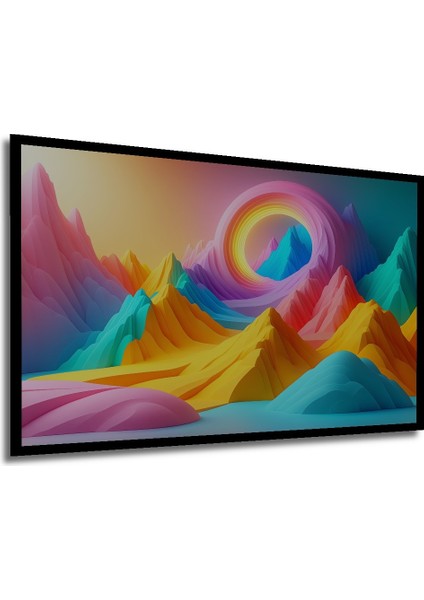 Çerçeve Görünümlü Pastel Rüyası Dağlar Modern Sanat Dekoratif Ahşap Ev/işyeri/ofis Kare Tablo modelleri