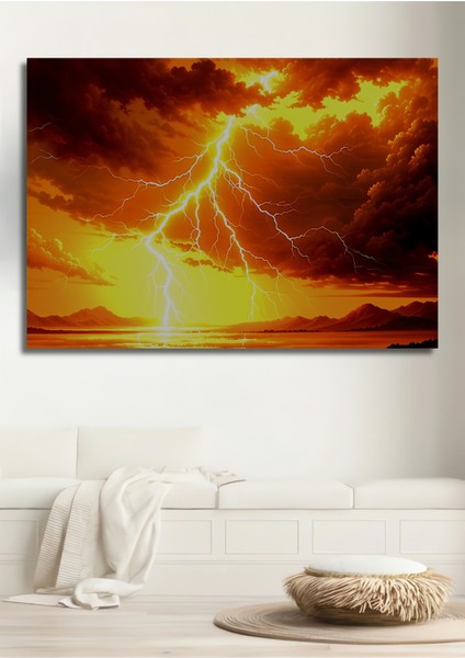 Kıyamet Günü Yağlı Boya Görünümlü Dekoratif Ahşap Ev/işyeri/ofis Kare Tablo