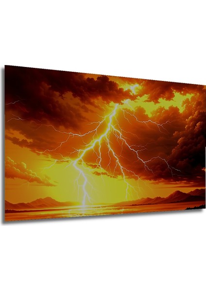 Kıyamet Günü Yağlı Boya Görünümlü Dekoratif Ahşap Ev/işyeri/ofis Kare Tablo modelleri