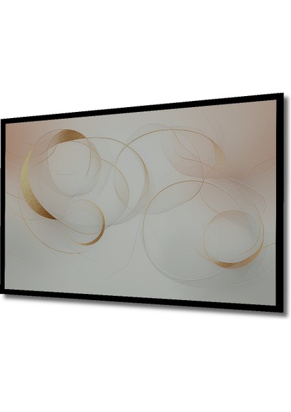 Çerçeve Görünümlü Altın Çemberler Soyut Modern Sanat Dekoratif Ahşap Ev/işyeri/ofis Kare Tablo fiyatları