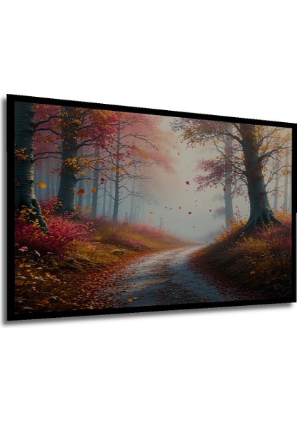 Çerçeve Görünümlü Sonbahar Rüyası Yağlı Boya Görünümlü Dekoratif Ahşap Ev/işyeri/ofis Kare Tablo modelleri
