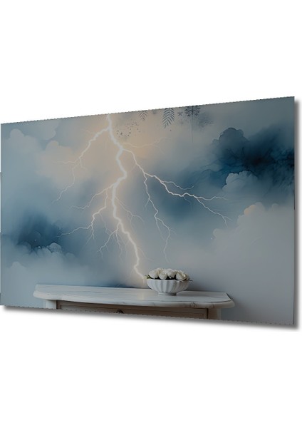 Fırtına Esintili Bulutlar ve Güller Yağlı Boya Görünümlü Dekoratif Ahşap Ev/işyeri/ofis Kare Tablo fiyatları