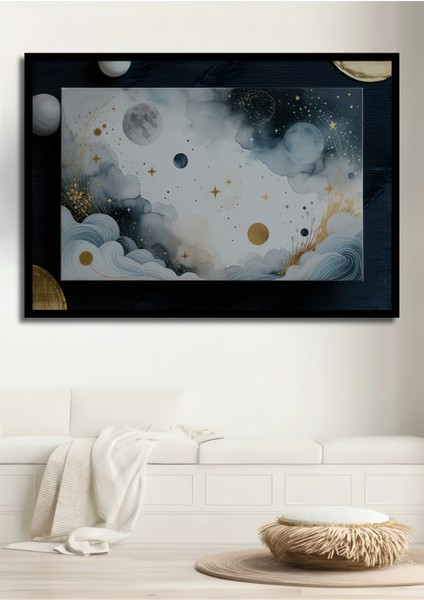 Çerçeve Görünümlü Göksel Dans Sulu Boya Görünümlü Dekoratif Ahşap Ev/işyeri/ofis Kare Tablo