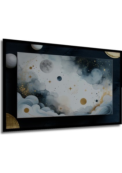 Çerçeve Görünümlü Göksel Dans Sulu Boya Görünümlü Dekoratif Ahşap Ev/işyeri/ofis Kare Tablo modelleri