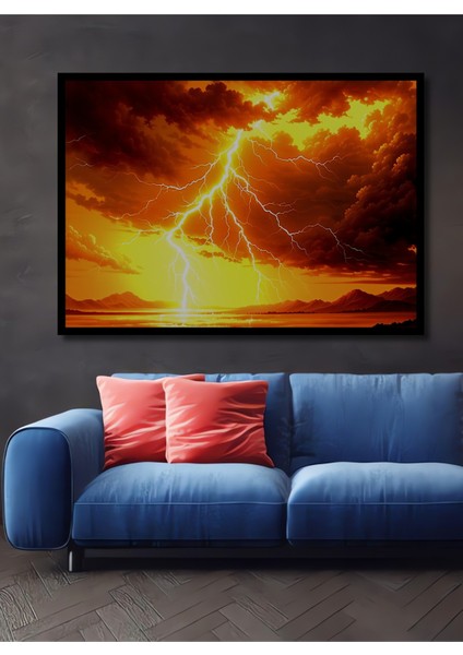 Çerçeve Görünümlü Kıyamet Günü Yağlı Boya Görünümlü Dekoratif Ahşap Ev/işyeri/ofis Kare Tablo