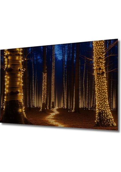 Işıltılı Orman Rüyası Yağlı Boya Görünümlü Dekoratif Ahşap Ev/işyeri/ofis Kare Tablo fiyatları