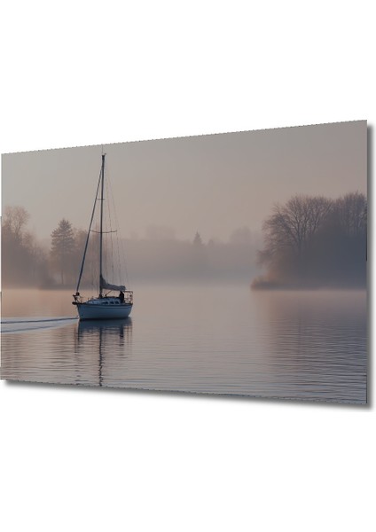 Sisli Gölde Yelkenli Huzur Dekoratif Ahşap Ev/işyeri/ofis Kare Tablo fiyatları