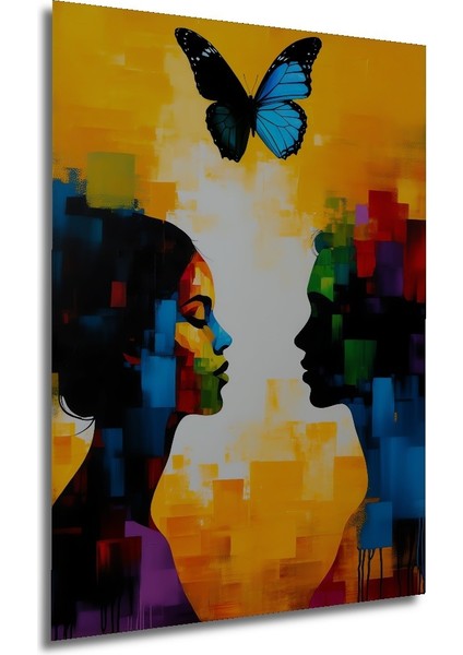 Kelebek Dansı Modern Yağlı Boya Görünümlü Dekoratif Ahşap Ev/işyeri/ofis Kare Tablo modelleri