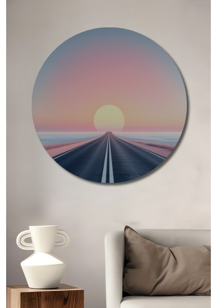 Sonsuzluğa Giden Pastel Rüyası Dekoratif Ahşap Ev/işyeri/ofis Yuvarlak Tablo