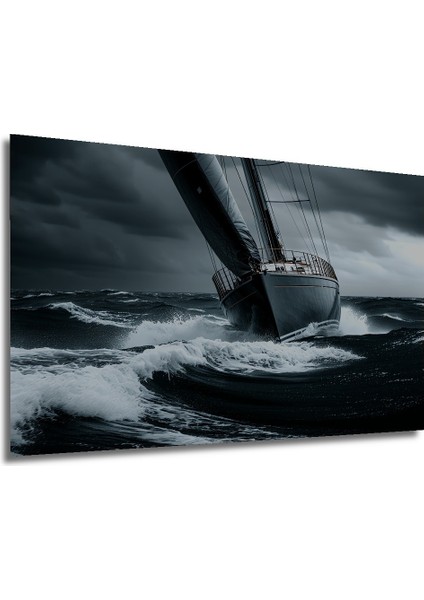 Fırtınalı Denizde Yüksek Hızlı Yelkenli Yağlı Boya Görünümlü Ev/işyeri/ofis Dekoratif Ahşap Tablo modelleri