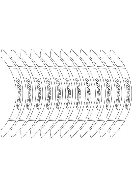 Beyaz Bajaj Pulsar RS200 Geniş Jant Sticker Etiket Modeli modelleri