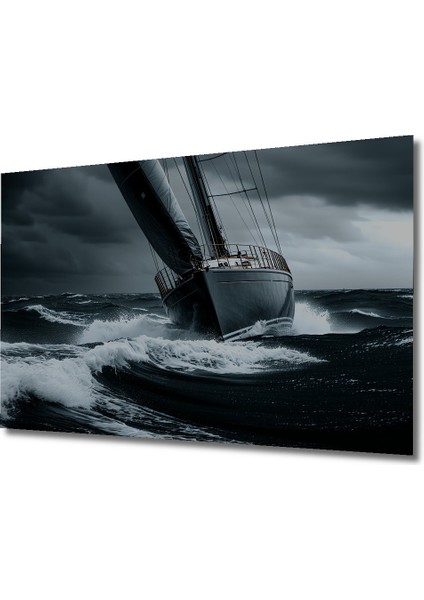 Fırtınalı Denizde Yüksek Hızlı Yelkenli Yağlı Boya Görünümlü Ev/işyeri/ofis Dekoratif Ahşap Tablo fiyatları