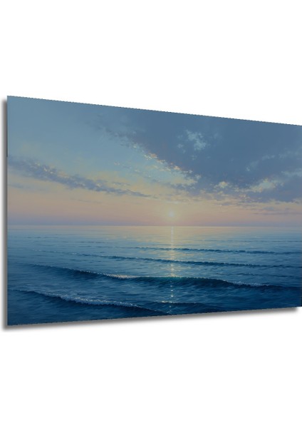 Mavi Deniz Huzur Yağlı Boya Görünümlü Dekoratif Ahşap Ev/işyeri/ofis Kare Tablo modelleri