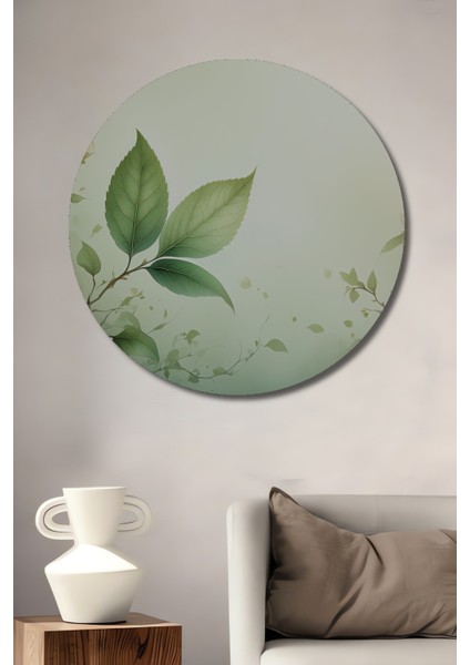 Sakura Çiçekleri Sulu Boya Görünümlü Dekoratif Ahşap Ev/işyeri/ofis Yuvarlak Tablo