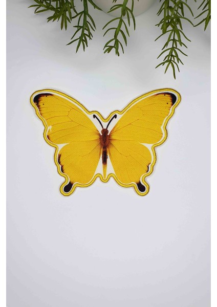 Kelebek Form Sarı Kumaş Nakış Kenar Kumaş Kokteyl Peçetesi 1 Adet