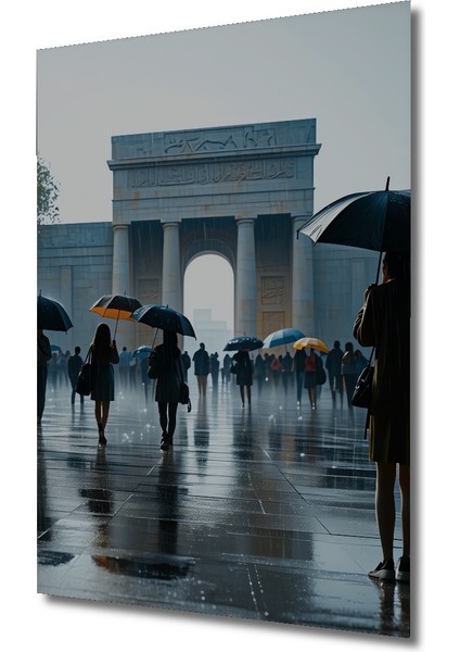 Yağmurlu Gün Anıtı Modern Sanat Dekoratif Ahşap Ev/işyeri/ofis Kare Tablo fiyatları