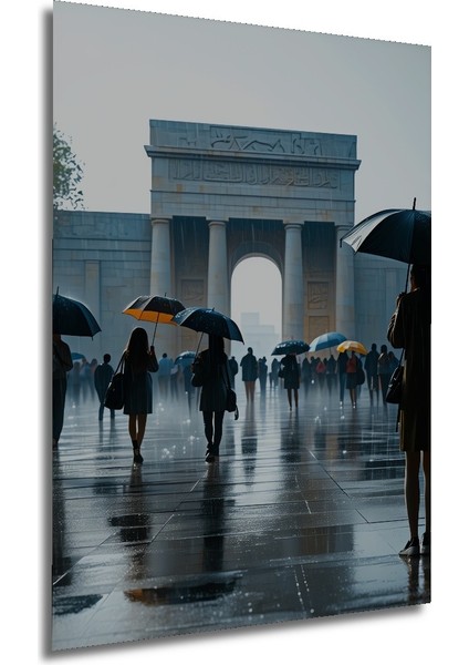 Yağmurlu Gün Anıtı Modern Sanat Dekoratif Ahşap Ev/işyeri/ofis Kare Tablo modelleri