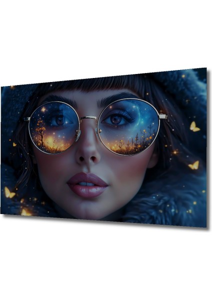 Gözlükte Evren Yağlı Boya Görünümlü Dekoratif Ahşap Ev/işyeri/ofis Kare Tablo fiyatları
