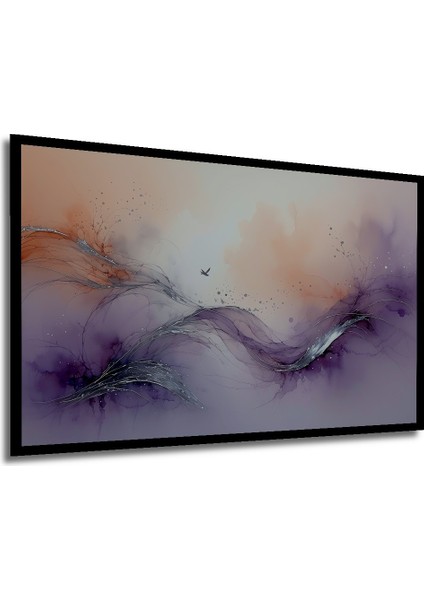 Çerçeve Görünümlü Mor Rüyalar Sulu Boya Görünümlü Dekoratif Ahşap Ev/işyeri/ofis Kare Tablo modelleri