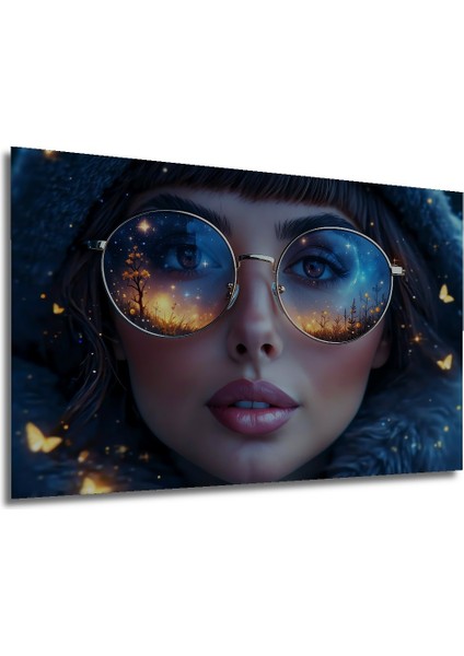 Gözlükte Evren Yağlı Boya Görünümlü Dekoratif Ahşap Ev/işyeri/ofis Kare Tablo modelleri