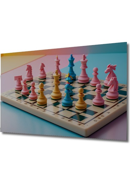 Pastel Renkli Satranç Tahtası Modern Sanat Dekoratif Ahşap Ev/işyeri/ofis Kare Tablo fiyatları