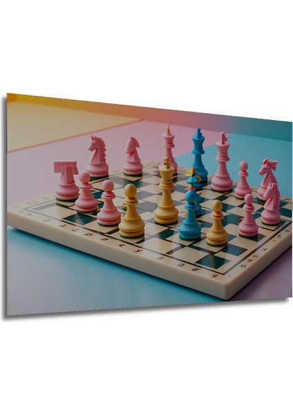 Pastel Renkli Satranç Tahtası Modern Sanat Dekoratif Ahşap Ev/işyeri/ofis Kare Tablo modelleri
