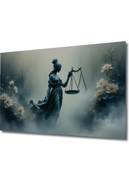 Adaletin Çiçekleri Yağlı Boya Görünümlü Dekoratif Ahşap Ev/işyeri/ofis Kare Tablo fiyatları