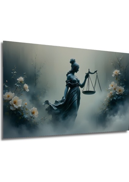 Adaletin Çiçekleri Yağlı Boya Görünümlü Dekoratif Ahşap Ev/işyeri/ofis Kare Tablo modelleri