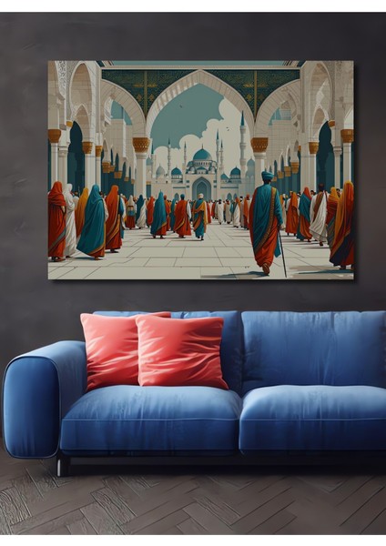 Muazzam Cami Modern Sanat Yağlı Boya Görünümlü Dekoratif Ahşap Ev/işyeri/ofis Kare Tablo