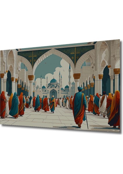 Muazzam Cami Modern Sanat Yağlı Boya Görünümlü Dekoratif Ahşap Ev/işyeri/ofis Kare Tablo fiyatları