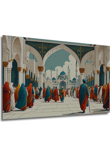 Muazzam Cami Modern Sanat Yağlı Boya Görünümlü Dekoratif Ahşap Ev/işyeri/ofis Kare Tablo modelleri