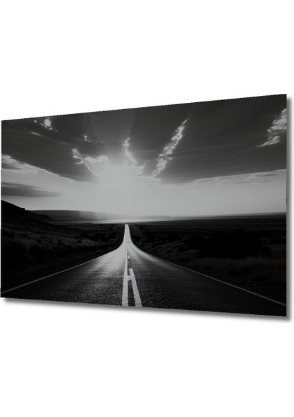 Sonsuzluğa Giden Yol Siyah Beyaz Dekoratif Ahşap Ev/işyeri/ofis Kare Tablo fiyatları