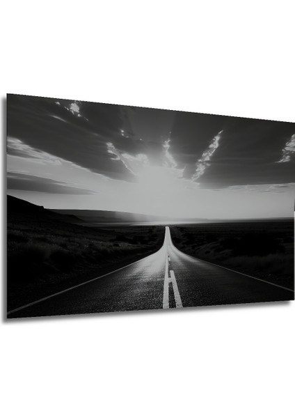 Sonsuzluğa Giden Yol Siyah Beyaz Dekoratif Ahşap Ev/işyeri/ofis Kare Tablo modelleri