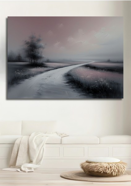 Pembe Tonlu Yolculuk Yağlı Boya Görünümlü Dekoratif Ahşap Ev/işyeri/ofis Kare Tablo