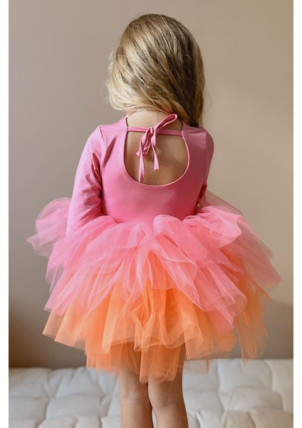 Pembe Tütü Etekli Kız Çocuk Balerin Elbise - Miranda