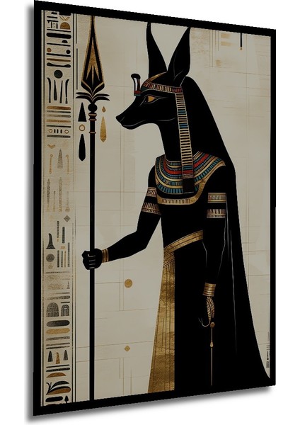 Çerçeve Görünümlü Anubis Tanrı Yağlı Boya Görünümlü Dekoratif Ahşap Ev/işyeri/ofis Kare Tablo modelleri